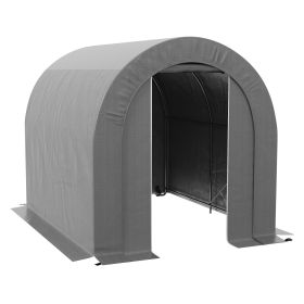 Outsunny Galvanized Metal 6' x 8' Outdoor Storage Tent, Heavy Duty and Waterproof Portable Shed, for Bike, Motorcycle, Tools