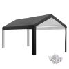 Outsunny 19.6' x 9.7' Carport Roof, UV Resistant Canopy Replacement, Fits 84C-378V00 and 84C-206 Series, Dark Gray