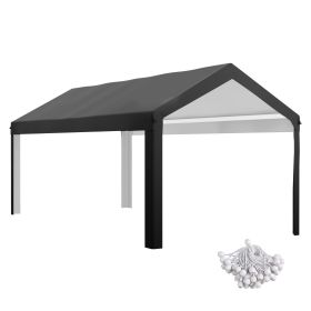 Outsunny 19.6' x 9.7' Carport Roof, UV Resistant Canopy Replacement, Fits 84C-378V00 and 84C-206 Series, Dark Gray