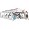 Outsunny 13' x 26' Heavy-Duty Outdoor Carport Party Event Tent, Patio Gazebo Canopy Pavilion with 4 Sidewalls & 8 Windows, White