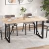 Table Top Set of 3 Natural Wood Solid pine wood 31.5 x 20.9 in