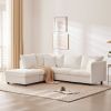 89*79" Modern Modular Sectional Sofa with Deep Seat,Vertical Stripes,5 Seat Corner Couch with Movable Ottoman,Throw Pillows