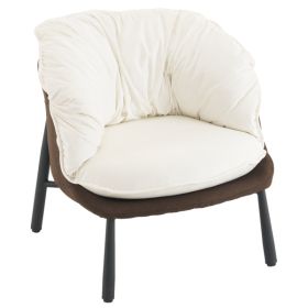 Velvet Accent Chair Barrel Chair with Metal Legs Modern Comfy Armchair Accent Reading Chair for Living Room, Bedroom, Study Room