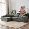 104-Inch Corduroy Modular L Shaped Sectional Sofa,Luxury Floor Couch Set,Upholstered Indoor Furniture,Foam-Filled Compressed Sofa for Living Room