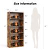 Industrial 5 Shelf Bookcase - Large 53 Inch Tall Floor Standing Open Bookshelf for Home Office, Living Room, and Bedroom Storage, brown