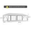 Outsunny 10'x 28' Party Tent Canopy, Outdoor Event Shelter, 8 Mesh Sidewalls, Zipper Doors White Deals