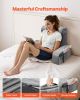 Reading Pillow, Backrest Support Pillow with Arm and 3 Pockets, Large Size Bed Pillow with Removable Headrest & 25D Sponge, Handle for Easy Carrying