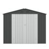 8' x 12' Hinge Outdoor Storage Room, Storage Shed with 2 Doors, Sloping Roof and 6 Pegs, Outside Garden Shed for Tools, Bike, Lawnmower and Garbage