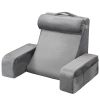 Reading Pillow, Backrest Support Pillow with Arm and 3 Pockets, Large Size Bed Pillow with Removable Headrest & 25D Sponge, Handle for Easy Carrying
