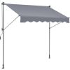 Manual Retractable Awning, 78" Outdoor Retractable Patio Awning Sunshade Shelter