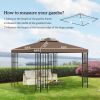Outsunny 10' x 10' Gazebo Replacement Canopy 2 Tier Top UV Cover Pavilion Garden Patio Outdoor Coffee (TOP ONLY)