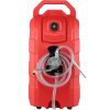 16 Gallon Fuel Caddy, 7.8 L/min, Portable Gas Storage Tank Container with Hand Pump Rubber Wheels