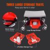 Mechanics Stool, 300 LBS Capacity Rolling Mechanic Seat with 4" Wheels, with Three Slide Out Tool Trays and Drawer