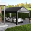 Outsunny 19.6' x 9.7' Carport Roof, UV Resistant Canopy Replacement, Fits 84C-378V00 and 84C-206 Series, Dark Gray