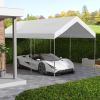 Outsunny 19.7' x 9.7' Carport Replacement Canopy UV Resistant Garage Car Cover with Ball Bungee Cords White