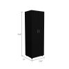 Raines Two Piece Bedroom Set, London Armoire + Aralia Drawer Dresser, Black / Light Oak