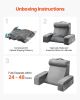 VEVOR Reading Pillow, Backrest Support Pillow with Arm and 3 Pockets, Large Size Bed Pillow with Removable Headrest & 25D Sponge