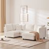 89*79" Modern Modular Sectional Sofa with Deep Seat,Vertical Stripes,5 Seat Corner Couch with Movable Ottoman,Throw Pillows