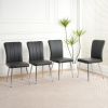 Modern Charcoal PU dining chair, cloth upholstered chair, electroplated metal chair legs, suitable for home furniture living room, bedroom, kitchen