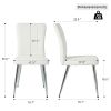 Modern white PU dining chair, cloth upholstered chair, electroplated metal chair legs, suitable for home furniture living room, bedroom, kitchen