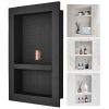 Shower Niche Ready for Tile 16" x 24", Double Shelf Organizer, Square Corners Wall-inserted Niche Recessed