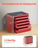 Tool Box 8.6-inch Portable Metal Tool Box with 5 Drawers Tool Organizer Red