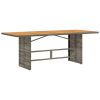 Patio Table with Acacia Wood Top Gray 74.8"x31.5"x29.5" Poly Rattan
