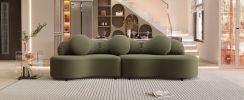 103.5" Modern Living Room Sofa Lamb Velvet Upholstered Couch Furniture for Home or Office(Old SKU:SG000860AAF),Green