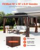 Gazebo Privacy Curtain 10' x 10' x 6.9' Waterproof Gazebo Curtains Coffee