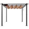 10'x10' Outdoor Retractable Pergola with Canopy, Aluminum Pergola with Retractable Canopy, Modern Pergola with Sun Shade Canopy for Patios, Gardens