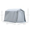 Outsunny Outdoor Car Tent Carport 8x6 Gray with Roll-up Door Steel Frame PE Cover Garage Storage Shelter