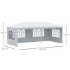 Outsunny Grand Gazebo Haven: 20x10 Large Canopy Party Tent with Removable Side Walls