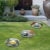 Garden Stepping Stones Set of 3, 10 inch Gnome Outdoor Garden Decor,Decorative Stones Pavers for Garden Walkway Landscaping