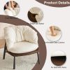 Velvet Accent Chair Barrel Chair with Metal Legs Modern Comfy Armchair Accent Reading Chair for Living Room, Bedroom, Study Room