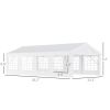 Outsunny 13' x 26' Heavy-Duty Outdoor Carport Party Event Tent, Patio Gazebo Canopy Pavilion with 4 Sidewalls & 8 Windows, White