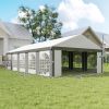 Outsunny 16' x 32' Heavy-duty Large Wedding Tent, Outdoor Carport Garage Party Tent, Patio Gazebo Canopy with Sidewall, Gray