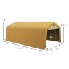 Outsunny Carport 12' x 20' Portable Garage, Heavy Duty Car Port Canopy with Ventilation Windows and Large Roll-up Door, Beige