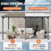 Lean to Gazebo for Patio, 10' x 14' Hard Top Gazebo with Aluminum Frame, Wall Mounted & Freestanding Pergola, UV Resistant Polycarbonate Roof