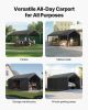 Carport Car Canopy 12x20FT Heavy Duty Outdoor Car Shelter with Sidewalls White