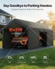 Carport Car Canopy 12x20FT Heavy Duty Outdoor Car Shelter with Sidewalls White