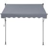 Manual Retractable Awning, 78" Outdoor Retractable Patio Awning Sunshade Shelter