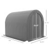 Outsunny Galvanized Metal 6' x 8' Outdoor Storage Tent, Heavy Duty and Waterproof Portable Shed, for Bike, Motorcycle, Tools
