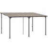 Lean to Gazebo for Patio, 10' x 14' Hard Top Gazebo with Aluminum Frame, Wall Mounted & Freestanding Pergola, UV Resistant Polycarbonate Roof