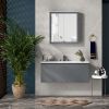kleankin Bathroom Medicine Cabinet with Mirror, 27"x30" Wall Mounted Bathroom Mirror Cabinet, Bathroom Wall Cabinet with Storage