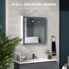 kleankin Bathroom Medicine Cabinet with Mirror, 27"x30" Wall Mounted Bathroom Mirror Cabinet, Bathroom Wall Cabinet with Storage
