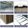 8ft x 10ft Outdoor Metal Storage Shed with Metal Floor Base,with Window,Grey(W540S00017)