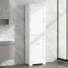 Tall Bathroom Storage Cabinet, Freestanding Storage Cabinet with Two Different Size Drawers and Adjustable Shelf, MDF Board with Painted Finish