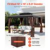Gazebo Curtains Outdoor, Fit Most 10' x 10' x 6.9' Gazebos, 4-Panel Sidewall Gazebo Privacy Curtains with Zippers