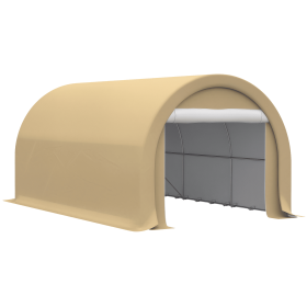 Outsunny 16' x 10' Carport, Heavy Duty Portable Garage / Storage Tent with Large Zippered Door, Anti-UV PE Canopy Cover for Car, Truck, Boat (Color: default)