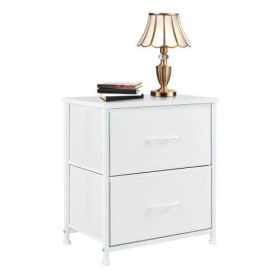 Living Room Cabinet Layers Set of 2 Fabric Drawers Beside Nightstand Table Closet Chest Clothes Display Cabinet Of Furniture (Color: 1pc White)
